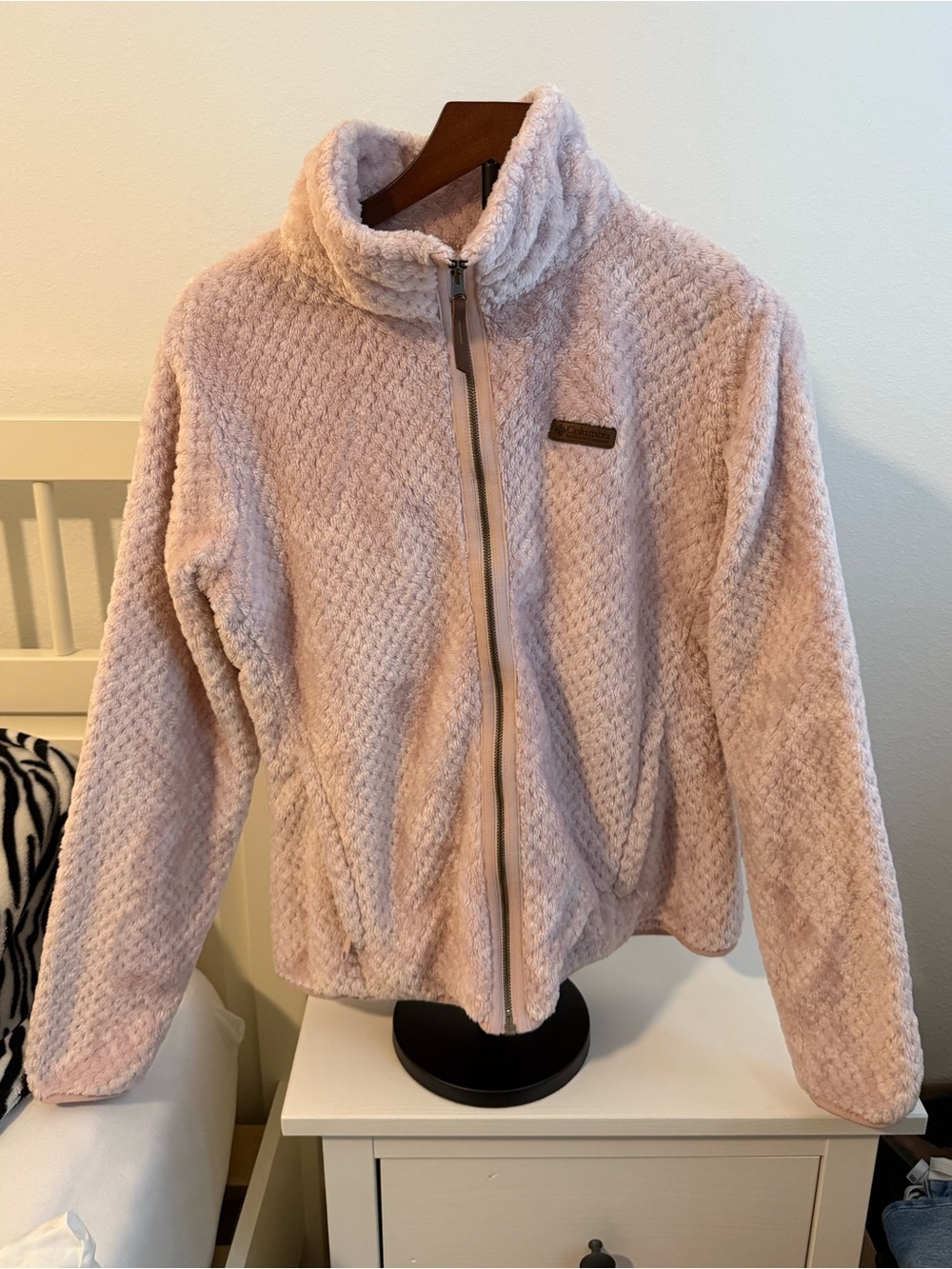 Columbia Women's Light Pink Plush Full-Zip Teddy Jacket